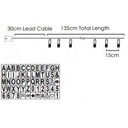 Διακοσμητικά λαμπάκια LETTERS LAMP με 10 LED θερμό χρώμα φωτός IP20 μήκος 135cm & διακόπτη On/Off