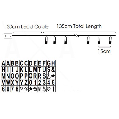 Διακοσμητικά λαμπάκια LETTERS LAMP με 10 LED θερμό χρώμα φωτός IP20 μήκος 135cm & διακόπτη On/Off Διακοσμητικά λαμπάκια LETTERS LAMP με 10 LED θερμό χρώμα φωτός IP20 μήκος 135cm & διακόπτη On/Off