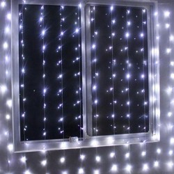 300 LED λαμπάκια σε σειρά ανά 5cm 2,5W με ψυχρό λευκό χρώμα φωτός  IP44 διάφανο καλώδιο & μήκος 3m