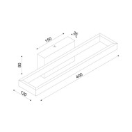 Επίτοιχο φωτιστικό LED AELIA 12W θερμό φως 3000k 780lm μαύρο μεταλλικό 40x12x8cm IP20