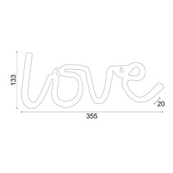 Διακοσμητικό φωτιστικό LED NEON Love 2.4W με λειτουργία μπαταρίας ή μέσω USB σε θερμό χρώμα φωτός κατάλληλο για εσωτερικό χώρο IP20