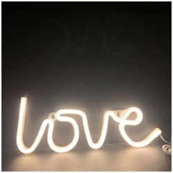 Διακοσμητικό φωτιστικό LED NEON Love 2.4W με λειτουργία μπαταρίας ή μέσω USB σε θερμό χρώμα φωτός κατάλληλο για εσωτερικό χώρο IP20