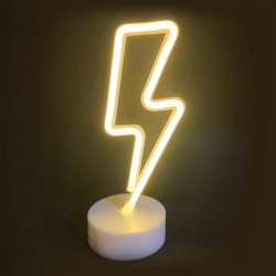 Διακοσμητικό φωτιστικό LED NEON αστραπή 2.4W με λειτουργία μπαταρίας ή μέσω USB σε θερμό χρώμα φωτός κατάλληλο για εσωτερικό χώρο IP20