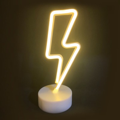 Διακοσμητικό φωτιστικό LED NEON αστραπή 2.4W με λειτουργία μπαταρίας ή μέσω USB σε θερμό χρώμα φωτός κατάλληλο για εσωτερικό χώρο IP20 Διακοσμητικό φωτιστικό LED NEON αστραπή 2.4W με λειτουργία μπαταρίας ή μέσω USB σε θερμό χρώμα φωτός κατάλληλο για εσωτερικό χώρο IP20