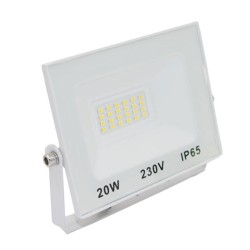 Προβολέας LED SMD 20W 230V με ψυχρό χρώμα φωτός  6200K 1800lm ΙP65 σε λευκό χρώμα 