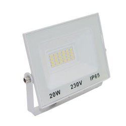 Προβολέας LED-SMD 20W 230V 4000K με ενδιάμεσο χρώμα φωτός 120° IP65 σε λευκό χρώμα 