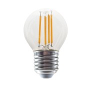 Διακοσμητική λάμπα led filament Ε27 4W 230V 4000k ενδιάμεσο  λευκό φως 490 lumen σφαιρική G45 διάφανη