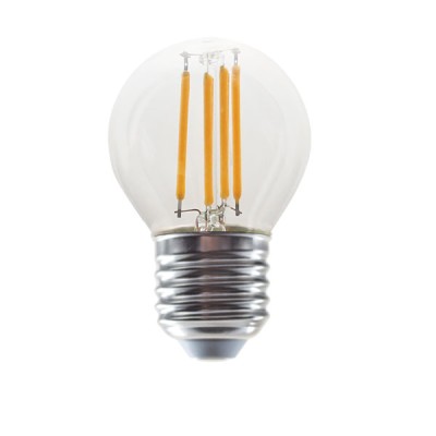 Διακοσμητική λάμπα led filament Ε27 4W 230V 4000k ενδιάμεσο  λευκό φως 490 lumen σφαιρική G45 διάφανη