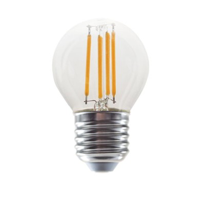 Διακοσμητική λάμπα led filament Ε27 4W 230V 2700k θερμό λευκό φως 480 lumen σφαιρική G45 διάφανη