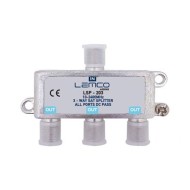 Διακλαδωτής LEMCO 1/3 75Ω με 1 είσοδο και 3 εξόδους βύσμα F – θηλυκό 10–2610 MHz