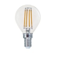 Διακοσμητική λάμπα led Ε14 4W 230V 2700k θερμό λευκό φως σφαιρική G45 διάφανη 480 lumen