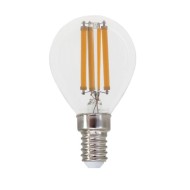 Διακοσμητική λάμπα led filament σφαιρική διάφανη E14 6W 230V 2700k θερμό λευκό φως 760lm