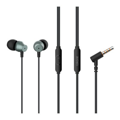 Ακουστικά ενσύρματα CELEBRAT earphones με μικρόφωνο D11 3.5mm με μήκος καλωδίου 1.2m σε μαύρο χρώμα