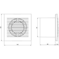 Εξαεριστήρας μπάνιου Φ100mm σε λευκό χρώμα  EE100 100 m³/h 2.550rpm 32dBA