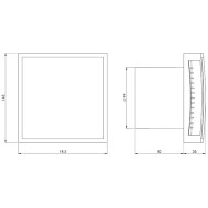 Εξαεριστήρας μπάνιου 15W 100m³/h 2550rpm 32dB αθόρυβης λειτουργίας IPX4 σε ανθρακί χρώμα