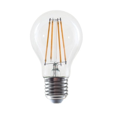 Διακοσμητική λάμπα led filament Ε27 Α60 8W 230V 6500k ψυχρό λευκό φως 1040 lumen διάφανη