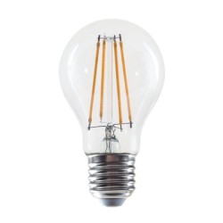 Διακοσμητική λάμπα led filament Ε27 Α60 8W 230V 2700k θερμό λευκό φως 980 lumen διάφανη