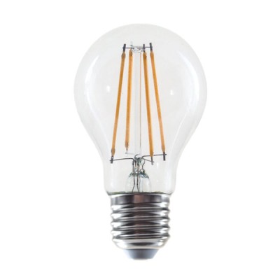 Διακοσμητική λάμπα led filament Ε27 Α60 8W 230V 2700k θερμό λευκό φως 980 lumen διάφανη