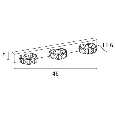 Φωτιστικό μπάνιο Led 9W ενδιάμεσο φως 4000k οβάλ 460X50X116 120° νίκελ 30000h
