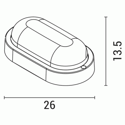 Καραβοχελώνα led λευκή 260x135x58 18W θερμό φως 3000k 1350lm δέσμης 110° στεγανό IP54