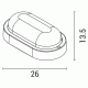Καραβοχελώνα led λευκή 260x135x58 18W θερμό φως 3000k 1350lm δέσμης 110° στεγανό IP54