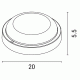 Led απλίκα στρόγγυλη μαύρη Φ200x55 18W 220-240V θερμό φως 3000k 1350lm δέσμης 110° IP54