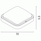 Led απλίκα λευκή τετράγωνη 190x190x55 18W ενδιάμεσο λευκό φως 4000k 1350lm δέσμης 110° IP54