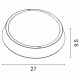 Led απλίκα λευκή στρόγγυλη Φ270x93 24W ενδιάμεσο φως 4000k 1800lm δέσμης 110° στεγανή IP65