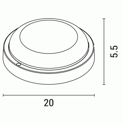 Φωτιστικό τοίχου στρογγυλό LED "PLUS" 18W Φ200x55 12/24V AC/DC 6500K ψυχρό λευκό φως IP54 