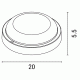 Φωτιστικό τοίχου στρογγυλό LED "PLUS" 18W Φ200x55 12/24V AC/DC 6500K ψυχρό λευκό φως IP54 