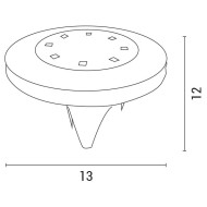 Ηλιακό φωτιστικό κήπου καρφωτό Φ120x130mm ενδιάμεσο λευκό φως 4000k 3lm στεγανότητας IP44 12000h Ηλιακό φωτιστικό κήπου καρφωτό Φ120x130mm ενδιάμεσο λευκό φως 4000k 3lm στεγανότητας IP44 12000h