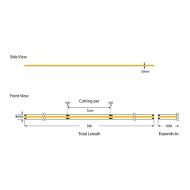 Ταινία LED COB  5m 12W 24V με ενδιάμεσο χρώμα φωτός 4000k 960lm 480LED/m IP44  στεγανή