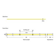Ταινία LED COB PRO 5m 12W 24V με μπλε χρώμα φωτός  480 led/m στεγανή  IP44 με πλάτος 8mm