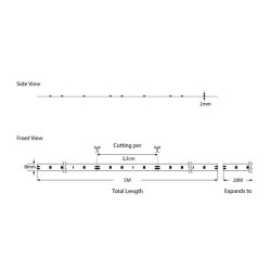 Ταινία LED PRO 5m 14,4w 24v σε θερμό χρώμα 3000k 180LED/m IP20 κατάλληλη για εσωτερικό χώρο μη στεγανή