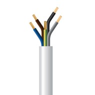Καλώδιο ρεύματος εύκαμπτο 5x1mm² NYMHY στρογγυλό πολύκλωνο (H05VV-F 5G1 λευκό)