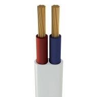 Καλώδιο εύκαμπτο οβάλ H05V2V2-F με διατομή 2x0,75mm² σε λευκό χρώμα