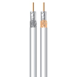 Καλώδιο TV δορυφορικό RG 6U CCA με διατομή 1.0x128x1.012 σε λευκό χρώμα