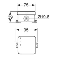 Μπουάτ εξωτερικό με διάσταση 75x75x39mm στεγανό  IP55 σε γκρι χρώμα