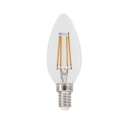 Λάμπα led filament κεράκι Ε14 4W 230V 2700k θερμό λευκό φως 570lm με δυνατότητα ρύθμισης της έντασης φωτός & διάφανο κάλυμμα