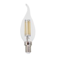 Διακοσμητική λάμπα led filament κεράκι με μύτη διάφανη E14 4W 230V 4000k θερμό λευκό φως 480lm