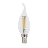 Διακοσμητική λάμπα led Ε14 4W 230V  2700k θερμό φως 570lm κερί με μύτη C35  με δυνατότητα ρύθμισης της έντασης φωτός & διάφανο κάλυμμα