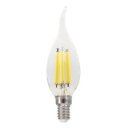 Διακοσμητική λάμπα led filament κεράκι με μύτη διάφανη E14 C35 6W 230V 2700k θερμό λευκό φως 760lm