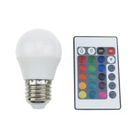 Λάμπα smart led σφαιρική 4W E27 230V RGB +3000k εναλλαγής χρωμάτων με τηλεχειριστήριο
