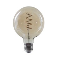 Λάμπα led Filament G95 E27 4W 230V 1800K ντιμαριζόμενη με θερμό φως 270lm τύπου γλόμπος με μελί κάλυμμα 