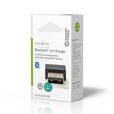 Mini USB dongle της Nedis Bluetooth 5.0 Dongle για ασύρματη επικοινωνία ή μεταφορά δεδομένων