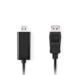 Καλώδιο εικόνας DisplayPort αρσ. - HDMI αρσ. 1m. για σύνδεση υπολογιστή με έξοδο DisplayPort σε οθόνη
