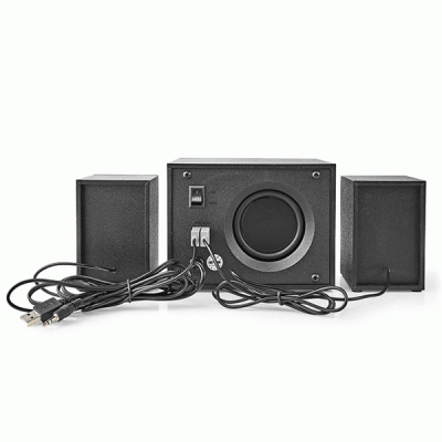 Στερεοφωνικά ηχεία gaming Nedis 2.1 με φωτισμό LED 33W τροφοδοσία μέσω USB σε μαύρο χρώμα 