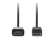 Καλώδιο εικόνας NEDIS DisplayPort αρσενικό - HDMI αρσενικό  μήκους 2m μέγιστης ανάλυσης 1080p 