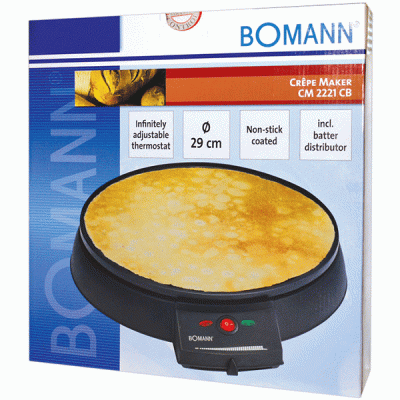 Κρεπιέρα BOMANN CM 2221 900W διαμέτρου 29cm με αντικολλητική επίστρωση