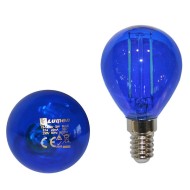 Διακοσμητική λάμπα led G45 Ε14 ισχύος 2W 230V μπλε δέσμης 330° ceramic filament σφαιρική